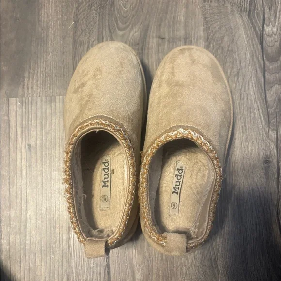 Mudd Tan Slip-On Slippers Platform - Picture 4 of 6